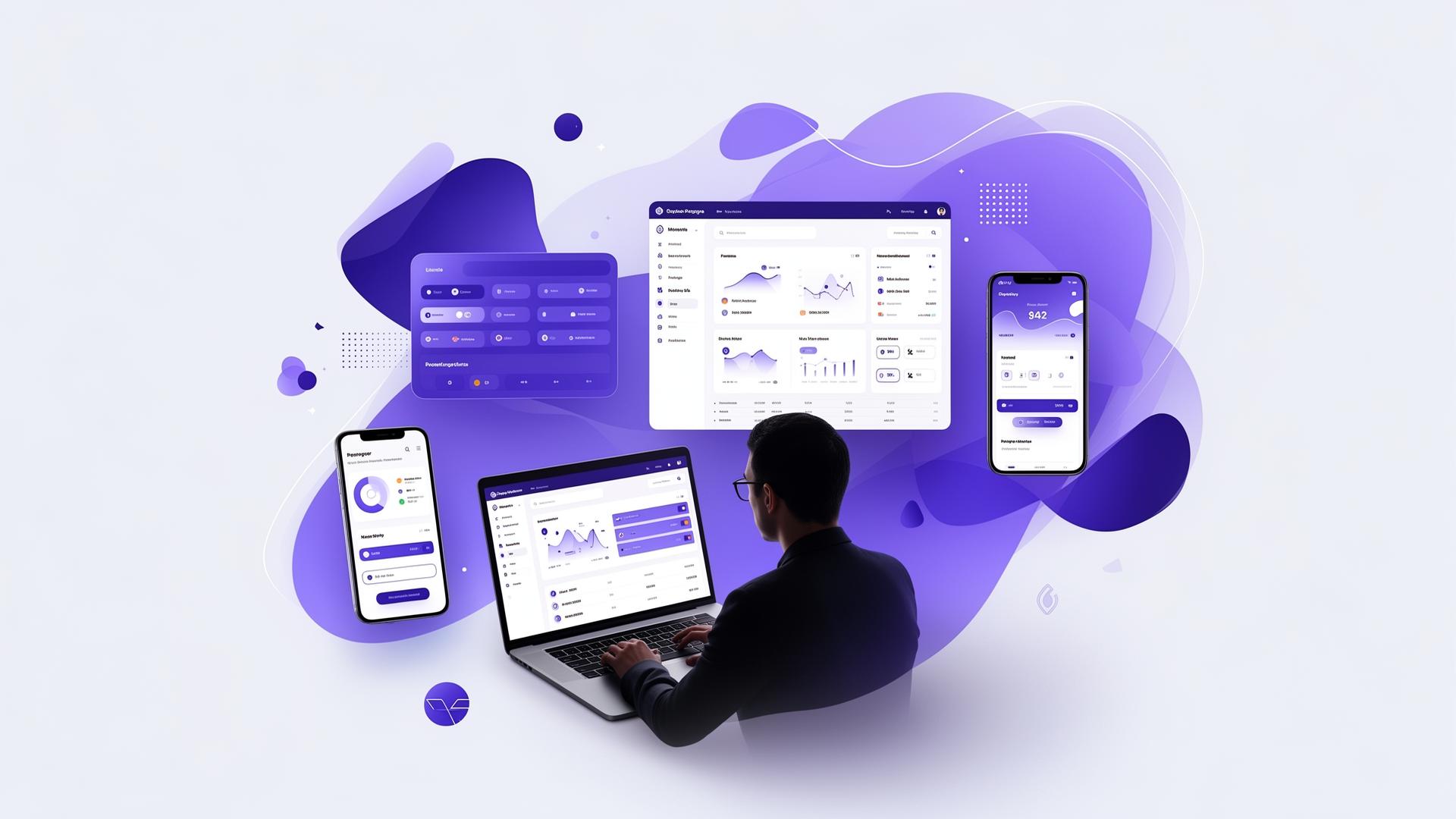 Illustration of web and mobile app development by Fly IT Solution