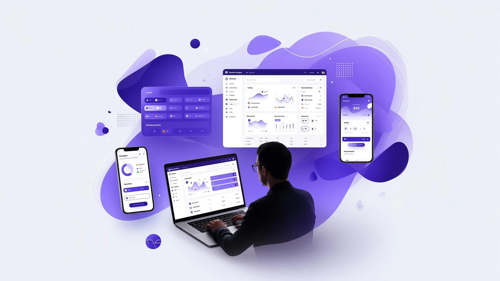 Illustration of web and mobile app development by Fly IT Solution